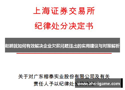 赵鹏就如何有效解决企业欠薪问题提出的实用建议与对策解析 赵鹏就如何有效解决企业欠薪问题提出的实用建议与对策解析