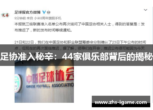 足协准入秘辛：44家俱乐部背后的揭秘